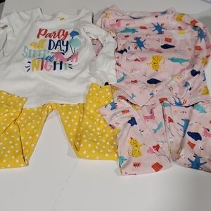 Carter's 4 Piece Pajama  Bundle 2 Sets Size 4